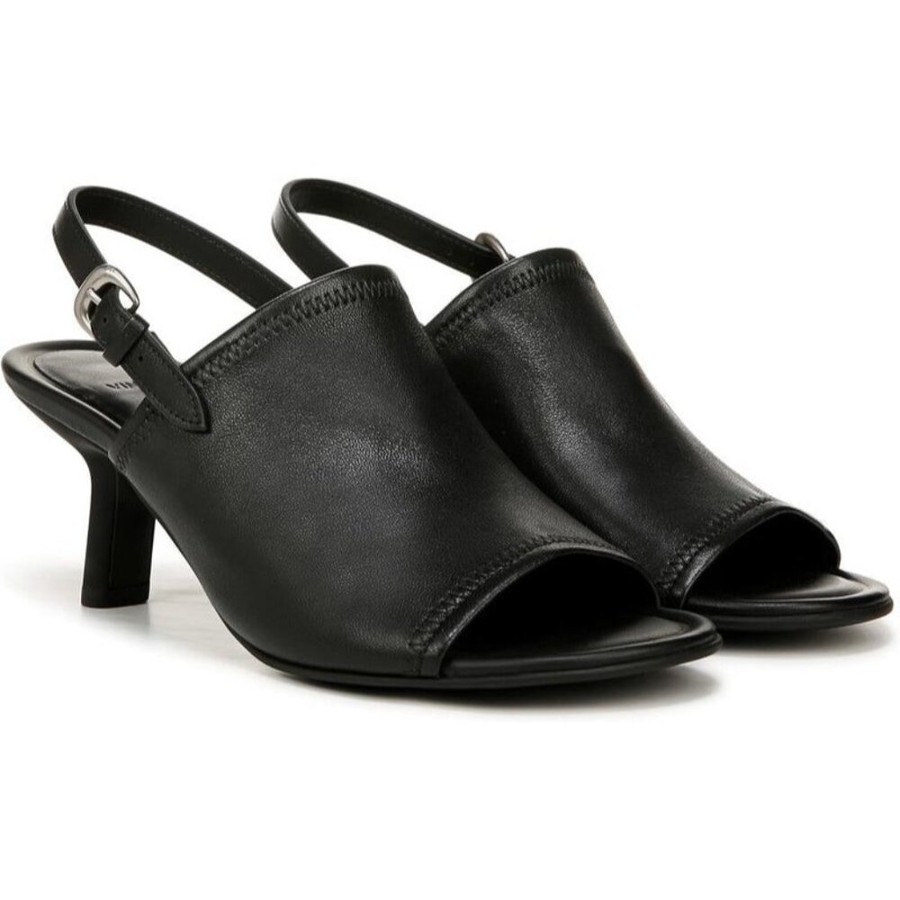 🆕VINCE Jana Slingback Heels Shoe Leather 9 Black